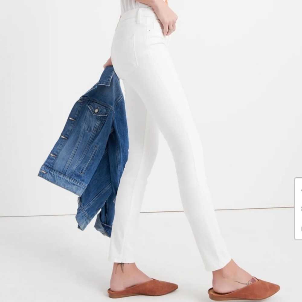 Lucky Brand Mid Rise Hayden Skinny Ankle Crop White Jean Pants - Picture 2 of 14